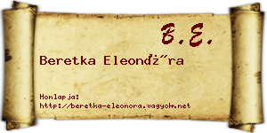 Beretka Eleonóra névjegykártya